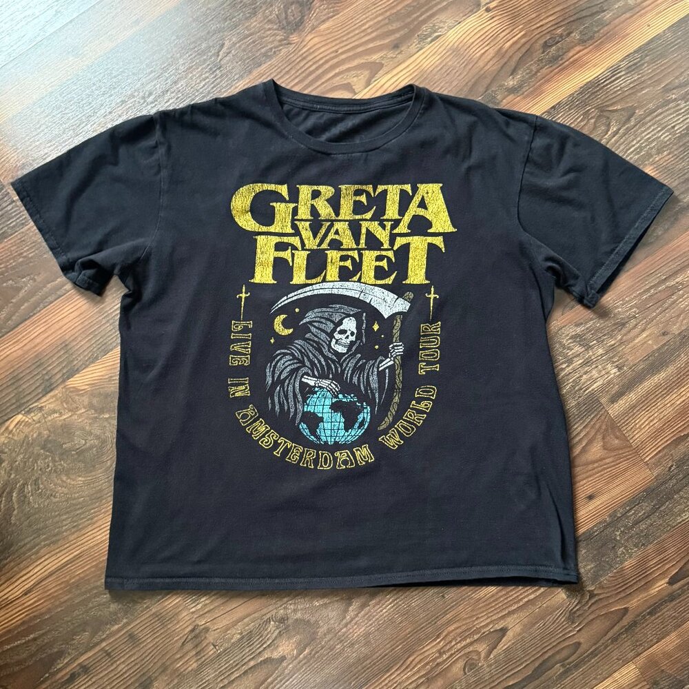 Greta Van Fleet "Live in Amsterdam" World Tour - Grim Reaper T-Shirt - Size L